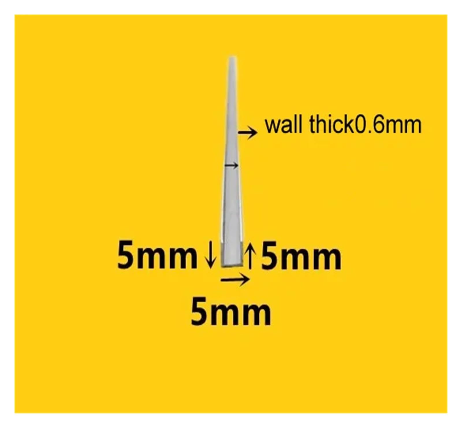 Aluminium En Forme De U Profilé en U aluminium, largeur extérieure 4 mm, 5, 6, 7, alliage d'aluminium, bord recouvert de verre(10x5x1mm,Length 50cm x2pcs)