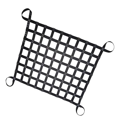 Generisch Lastenaufhängenetz – Gurtband zur Ladungssicherung, verstellbare Gurte, Starkes, tragfähiges Hebenetz, sicheres, hängendes Nylon-Hebenetz (Größe: 1,5 x 1,5 m/Maschenweite: 10 cm/Tragfähi