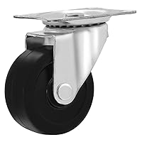 Vista 6 de 24 Pack 2" Swivel Caster Wheels Hard Rubber Base with Top Plate & Bearing