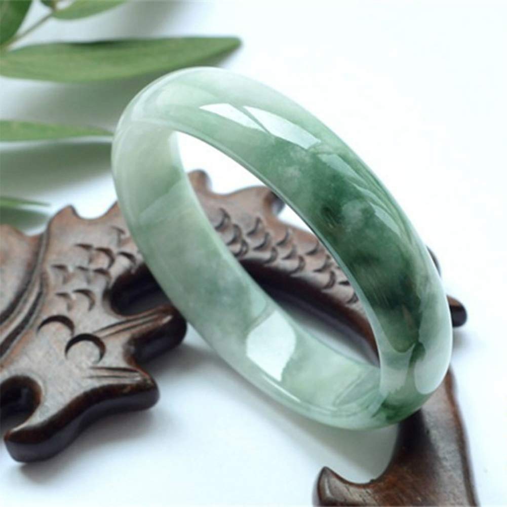 AKT Brazalete de Jade Natural Pulsera Esmeralda Mujer Encanto Joyería de Moda Amuleto de la Suerte de Lady Girl Tallado a Mano