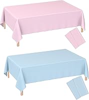 Vista 108 de WNINK Paquete de 6 manteles desechables negros de 54 x 108 pulgadas, para barbacoa, cumpleaños, picnic, despedida de soltera, compromiso, boda