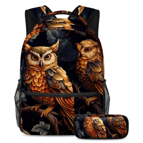 Sac à dos hibou coloré Art Colorful Owl pour des journées scolaires joyeuses