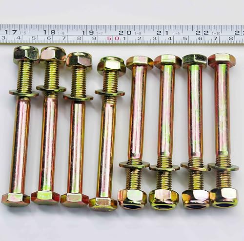 Image of M10 x 90mm Hex Head Bolt and Nylon Lock nut Flat Washer Assortment Kit by Color Galvanization,Alloy Steel,Grade 8.8.(8pcs Pack) by Metalsuberg