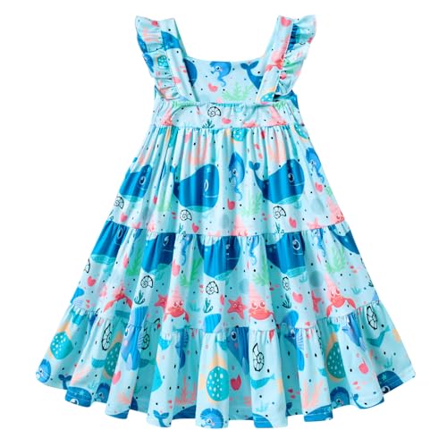 Image of Vieille Toddler Girls Summer Dress Ruffle Casual Beach Sundress 2-8 Years