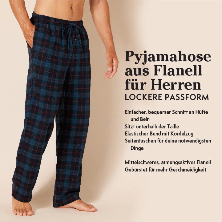 Amazon Essentials Men's Flannel Pajama Pant, Black/Yellow Plaid, X-Large
