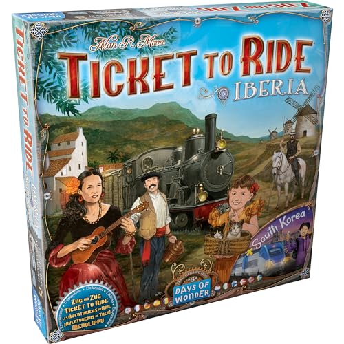 Days of Wonder | ¡Aventureros al Tren! Iberia y Corea del Sur | Expansión | Juego de Mesa | A Partir de 8 Años | De 2 a 4 Jugadores | 30-60 Minutos por Partida |