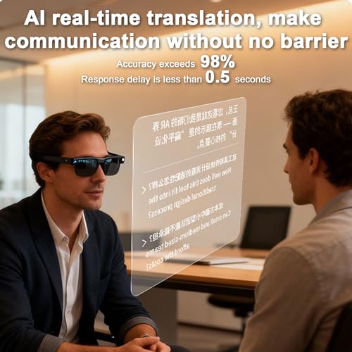 GAMWATER Lunettes intelligentes AI avec caméra HD, enregistrement vidéo, assistant vocal AI, traduction en temps réel, appels mains libres, lecture de musique, lunettes de soleil pour homme et femme – vue 3