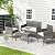 BUPPLEE 4 Pieces Patio Furniture Set, Outdoor Wicker Rattan Patio Conversation Furniture Set with Waterproof Cushion and Table for Lawn Backyard, Garden, Balcony, Porch and Poolside (Dark Grey)