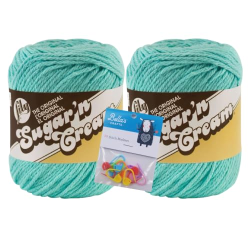 Image of Lily Sugar'n Cream Cotton Yarn Bundle with BC Markers (2, Seabreeze)