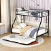 Moimhear Litera cama de metal con cama nido con escalera en ambos lados para niños, adolescentes, adultos, fácil de montar, 90 x 200 cm, color negro,WX000124AABEVE