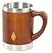 MyHomeIdeas Wooden Tea Mug with Lid - Wood Bamboo Coffee Mugs for Men - Reusable Cool Coffee Travel Mug To Go with Handle - Unique Personalized Gift Mug for Men, Women - 100% Eco-Friendly — 13.5 oz
