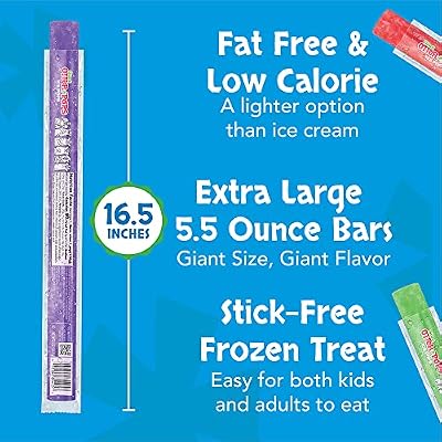 Otter Pops, Giant Original 5.5oz, 27 Ice Pops, Six Zippy Flavors,Gluten free