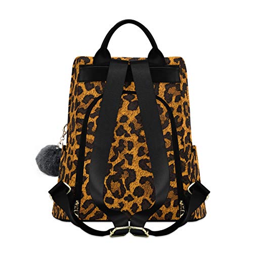 ALAZA Fashion Leopard Print Animal Wild Backpack with Keychain for Woman Ladies2