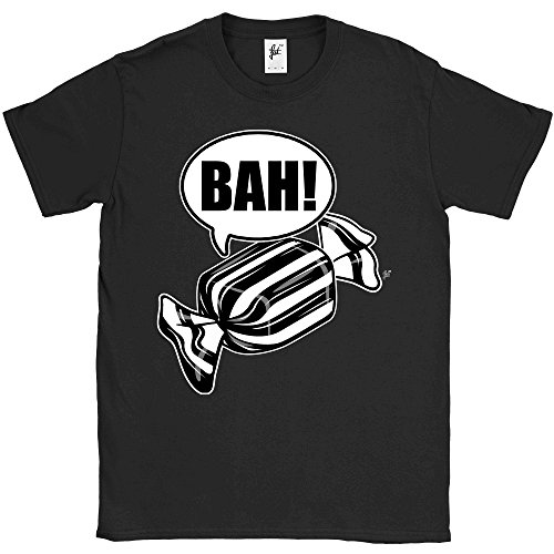 Fancy A Snuggle Bah Humbug! Black & White Mint Sweets Christmas Grinch Mens T-Shirt Black X-Large