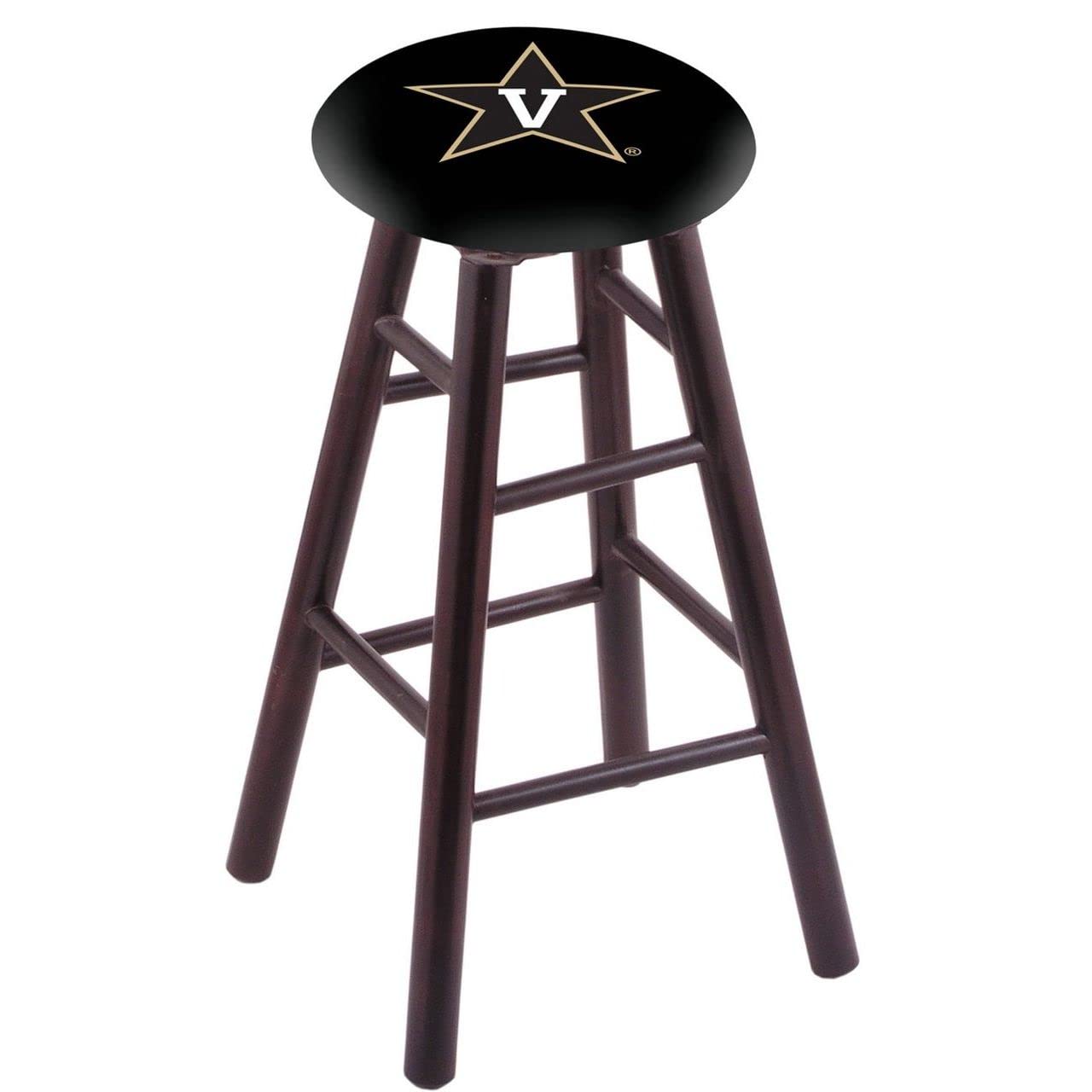 Holland Bar Stool Co. Maple Counter Stool in Dark Cherry Finish with Vanderbilt Seat by The