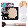 Air-Cushion-CC-Cream-Mushroom-Head-Foundation-Moisturizing-BB-CreamNaturalLoose-PowderCool-Beige-02-Foundation-Brush-By-Vaerki Vaerki Air Cushion CC Cream Mushroom Head Foundation, Moisturizing BB Cream(Natural)&Loose Powder(Cool Beige #02) &Foundation Brush
