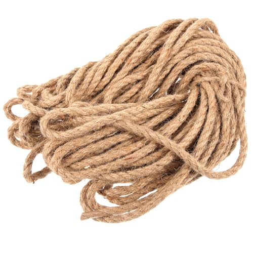 Toddmomy Cuerda de Yute Agrícola Gruesa 6 Mm, Resistente Corrosión, Rollo de 20 M para Manualidades, Jardinería y Embalaje, Soga Amarilla Durable para Uso Exterior y Agrícola