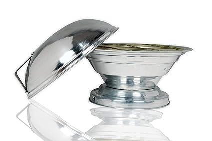 Nextane Aluminum Tandoor Bati Maker Baking Oven, 25 x 25 x 35 Cm, 1 Piece, Silver Gas Tandoor, Barbecue Grill Food Steamer Cookware Set (Aluminium, 1 - Piece)