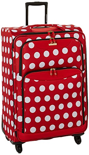 American Tourister Disney Softside Luggage with Spinner Wheels, Minnie Mouse Polka Dot, Checked-Large 28-Inch
