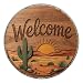 GJXFTPTTBD Round Desert Cactus Welcome Metal Sign for Southwestern Front Door Wall Art Decor 8 * 8In