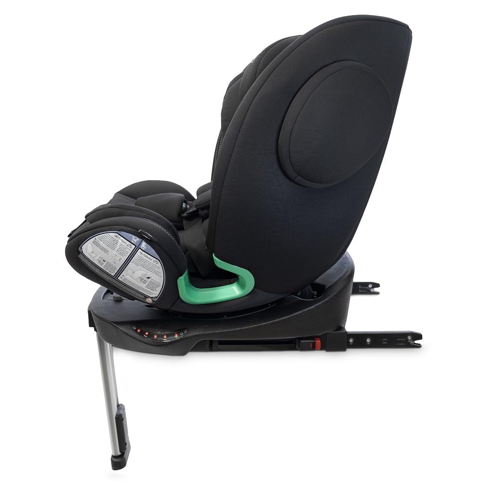 Interbaby Silla Coche Bebé PAX i-Size ISOFIX 360° Grupo 0+1+2+3 (Negro) | Silla auto giratoria 360 reclinable 40-150 cm, reductor recién nacido, protección lateral SPS, pata de apoyo