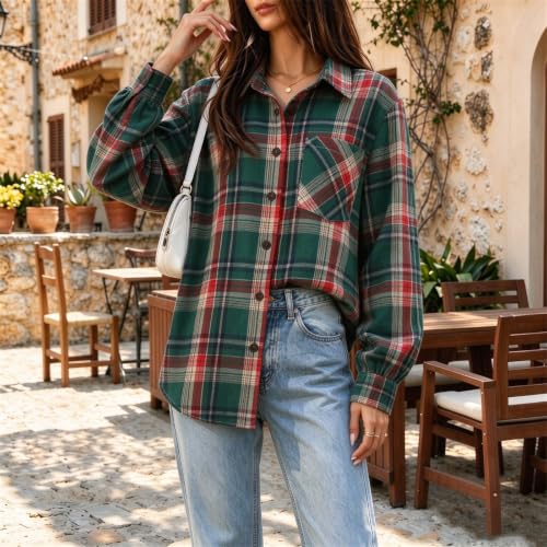 Plaid Shirts for Women Button Down Lightweight Fall Business Work Blouses - image 8