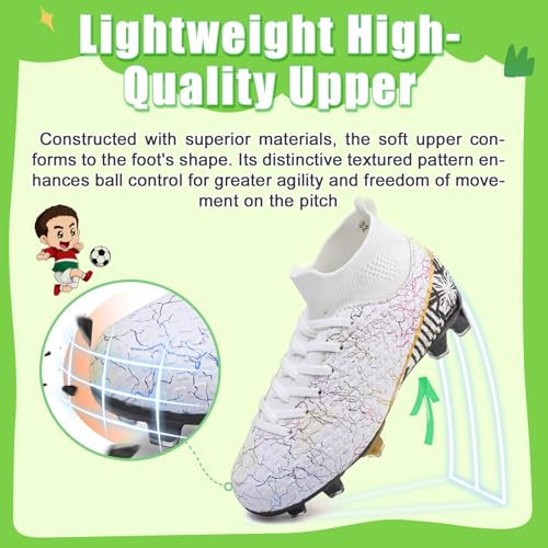 Kids Football Boots Boys Girls Soccer Shoes Guayos de Futbol para Niño High Top Turf Soccer Boots Zapatos de Fútbol para Niños Baseball Cleats Youth Outdoor Football Shoes - Image 2