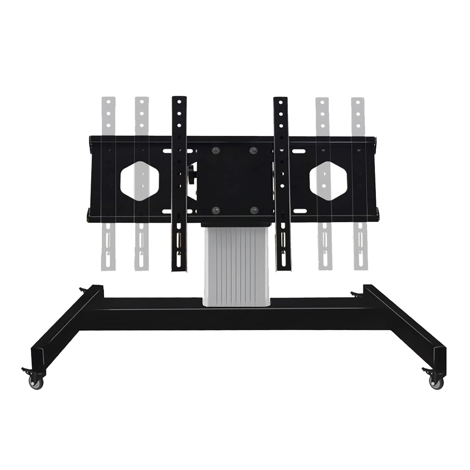 Supporto TV da pavimento con ruote - Carrello TV mobile con ruote, per TV LCD LED a schermo piatto/curvo da 32-60 pollici, la spaziatura dei fori a sinistra e a des,
