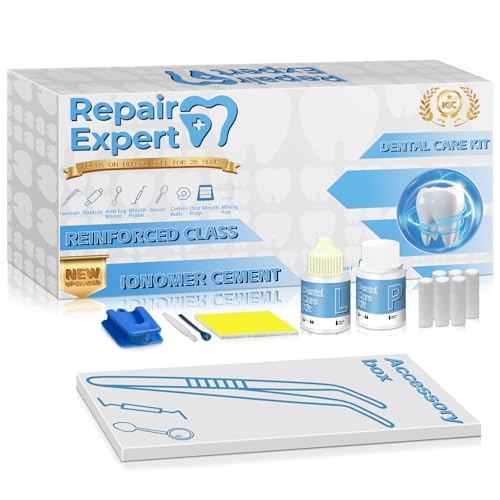Tooth Repair Kit, Temporary Zinc Oxide Eugenol Filling Cement & Tools, Dental Care Kit for for Loose Crowns, Bridges & Lost Fillings (Light Blue)