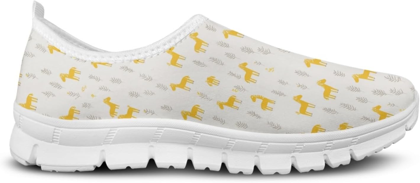 Women Yellow Summer Shoes Breathable Lightweight No Laces Work Shoes for Women Mesh Walking Slip-Ins Round Toe Loafer Dressy Daily Wear Gifts for Wife Mom Sister - Image 4