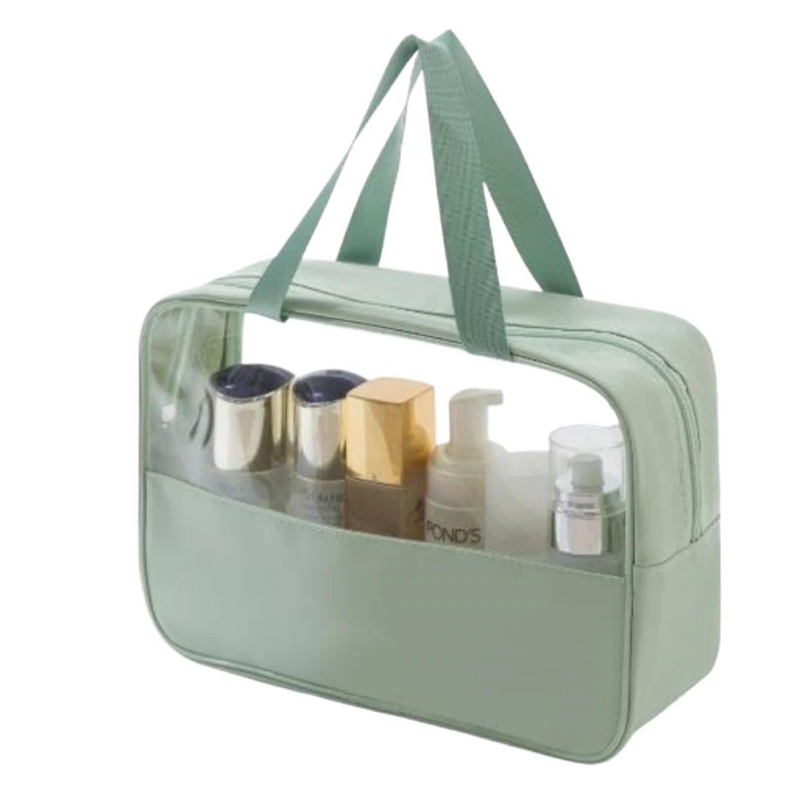 Bolsa de Aseo Impermeable Bolsa de cosméticos portátil Gran Capacidad | Bolsa de almacenamiento de viaje de gran capacidad Artículos de tocador de PU(Black)