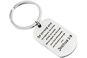 Bible Verse Keychain: Joshua 1:9, Guardian Angel, Protection Keychain