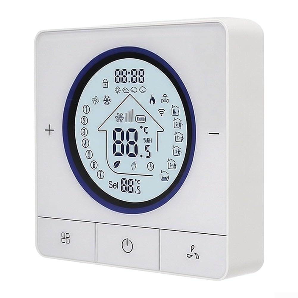 Digitaler Raumthermostat Wandmontage LCD Display for weiß Digitaler