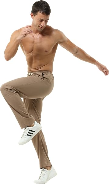 HOEREV Linen Summer Casual Beach Pants - 5