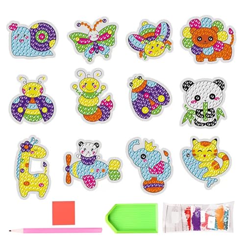 Generisch Gem Art Kit - Juego de pegatinas de pintura de piedra, accesorios de juguete creativo, herramienta de mosaico para niños y niñas, promoción de concentración, regalo para fiestas, cumpleaños