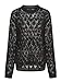Floerns Men's Hollow Out Knitted Sweater Long Sleeve Undershirt Street Club Pullover Tops Black X-Large