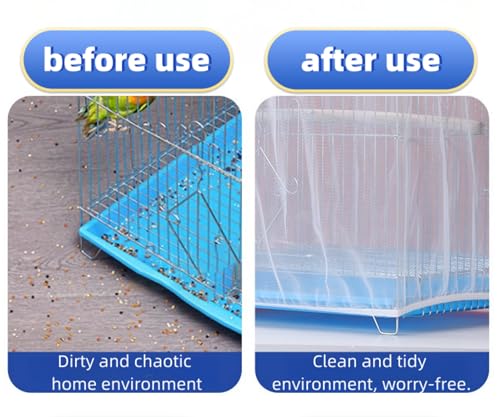 Image of Bird Cage Seed Catcher, Suitable for Ranging from 39 to 71 Inches, Stretchy Form Fitting Mesh Skirt Cover for Parrot Enclosures, Parakeet Cage, Bird Cage Accessories, Small Bird Cage