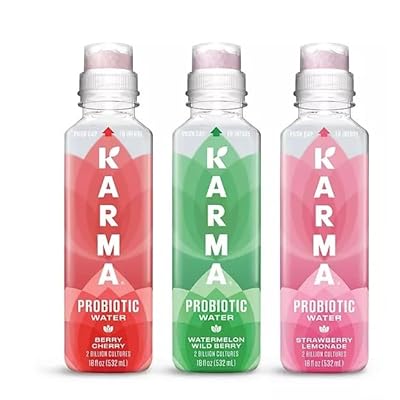 Karma Culture Karma Probiotic Water Variety Pack 18oz 12Pk, 216 Fl Ounce