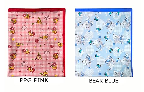 Image of EcoSoft Plastic Sheet,PVC Sheet for Kids,Rubber Sheet for Babies,Bed Wetting Protector(90 x 135 cm) (Blue Bear & Pink PPG)