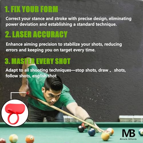 Cue Grip Trainer for Billiards & Pool - Silicone Alignment Ring, Improve Your Stroke & Shot Accuracy | Billiard Practice Aid with Instruction Manual Billiard Training Aids Billiards Accessories - Image 2