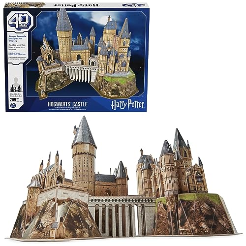 4D Build - 4D Build, Harry Potter Hogwarts Castle 3D Puzzle Model Kit 209 Pcs | Harry Potter Gifts Desk Decor | Building Toys | 3D Puzzles for Adults & Teens 12+
