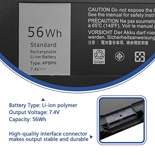ANTIEE 56Wh 4P8PH Batteria per Dell Inspiron 15