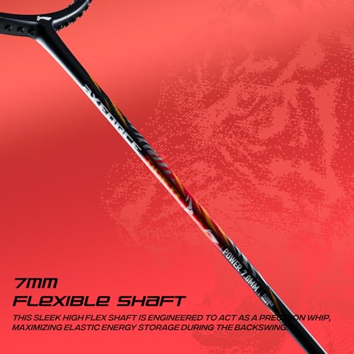 Image of Li-Ning Axforce Tiger Unstrung Badminton Racquet for Professional Players| 32 LBS Max Tension | Head Heavy | 7mm Flexible Shaft | Carbon Fibre Frame