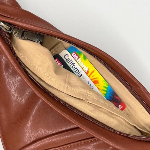 Image of SASH Crossbody Bag - Genuine or Faux Leather Purse for Women - Travel Sling Bag with FRID-Protected Wallet | Genuine