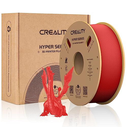 Creality Officiel PLA Filament Hyper Series – Vitesse d'impression 30 à 600 mm/s 1,75 mm – Bobine de 1 kg – Filament d'impression 3D pour imprimantes 3D – Rouge