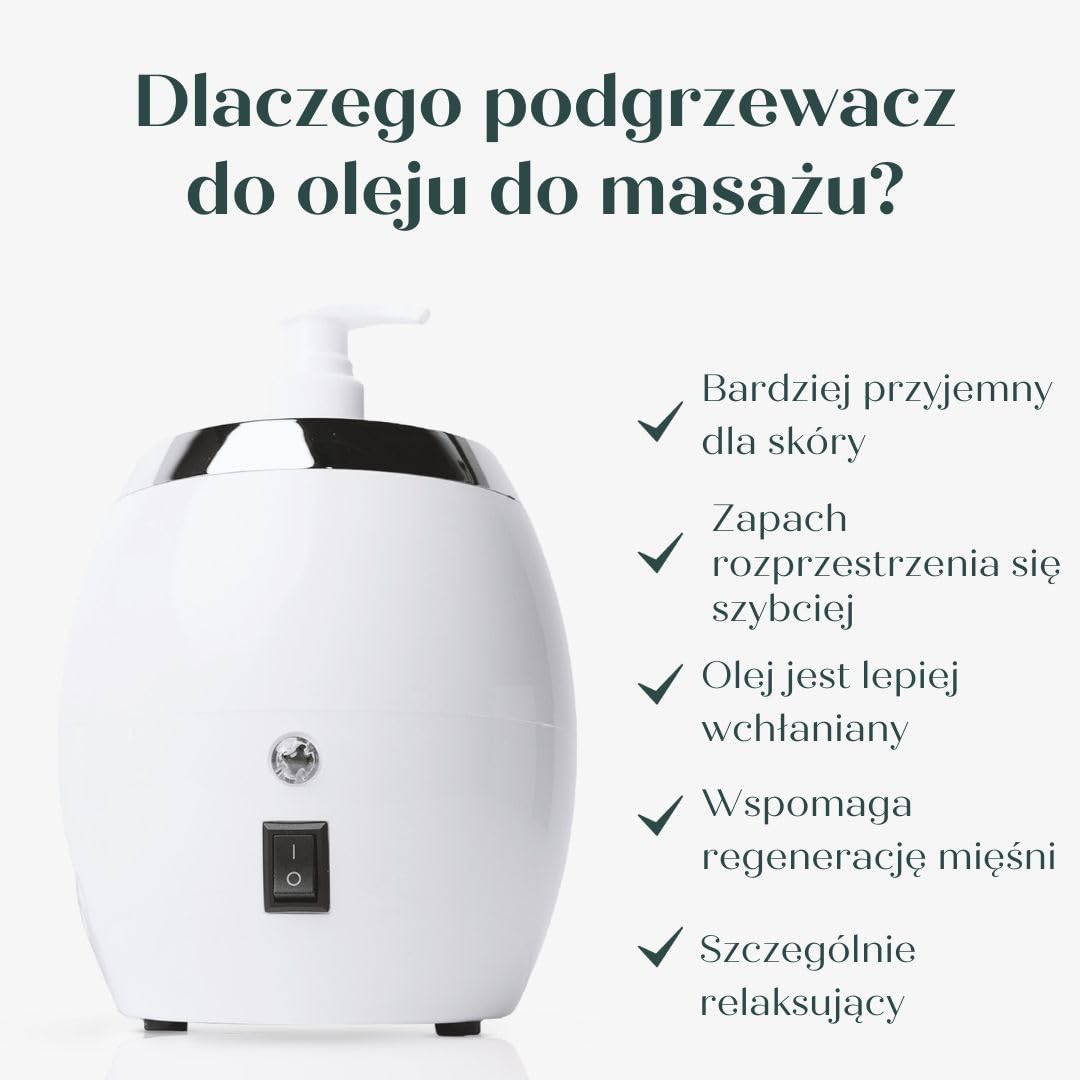 Nagrzewnica olejowa do masażu, wygląd drewna, Relax Master®, profesjonalne elektryczne urządzenie do masażu, ogrzewacz oleju, gabinety masażu, Guasha, wellness, spa (okrągły)