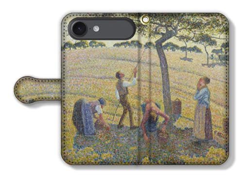 手帳型 iPhone17 Air互換 スマホケース 【世界の名画】 カミーユ・ピサロ ☆印象派☆ アート 絵画 芸術 西洋画 風景画 (リンコ?の収穫、エラニー)