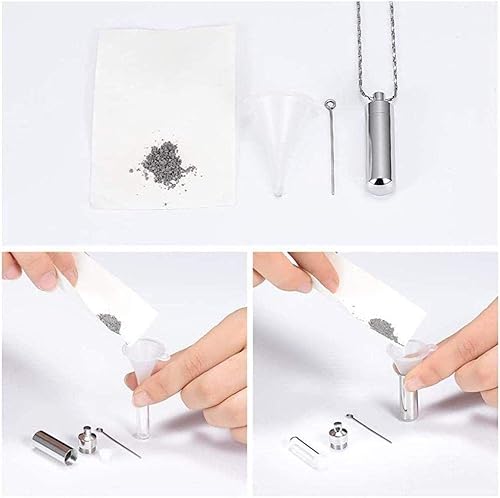 Miniatura 4 de Cenizas Recuerdo Urna Collar Cremación Joyas Ceniza cremada Colgante Botella de Vidrio Cenicero Collar Joyas conmemorativas-Plata
