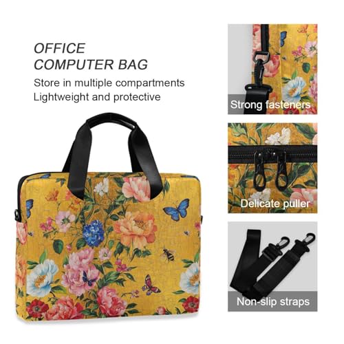 Funda con Asa y Correa para Laptop 15.6 pulg Flores Primaverales miniatura 6