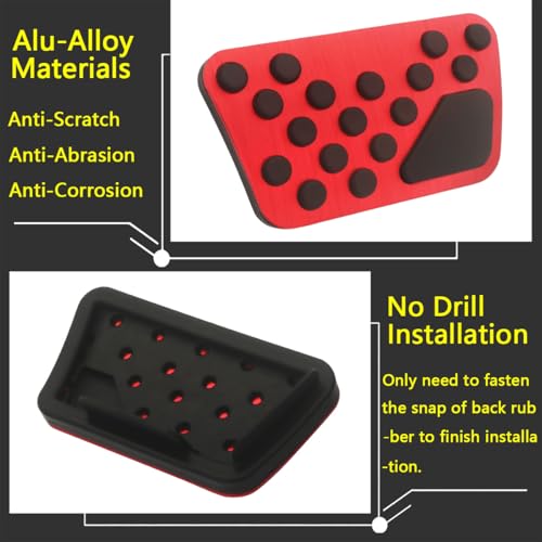 Image of Gas and Brake Pedal Cover Compatible for Dodge Challenger Accessories 2008-2024, Compatible for Dodge Charger Accessories 2011-2022 2023, for Chrysler 300 /300C Foot Pad Cap No Drill
